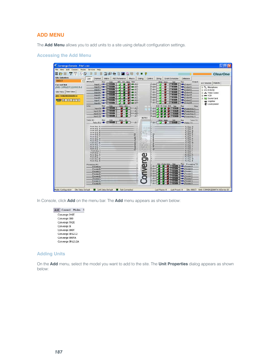 ClearOne comm CONVERGE SR 1212 User Manual | Page 192 / 320