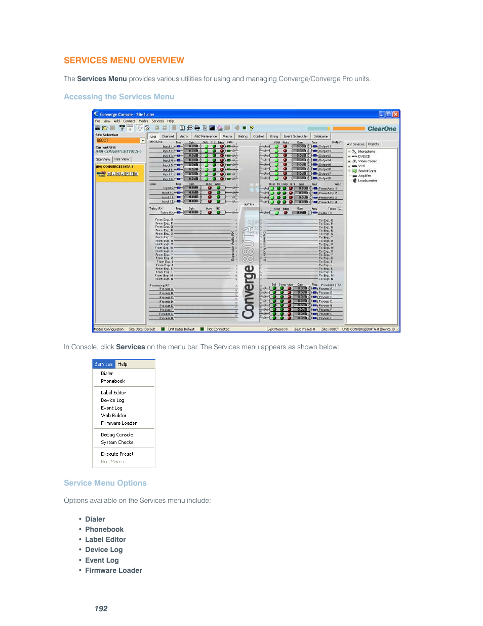 ClearOne comm CONVERGE SR 1212 User Manual | Page 197 / 320