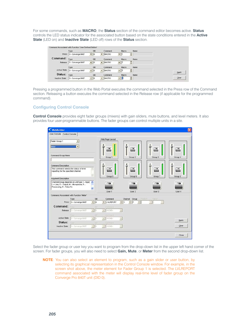 ClearOne comm CONVERGE SR 1212 User Manual | Page 210 / 320