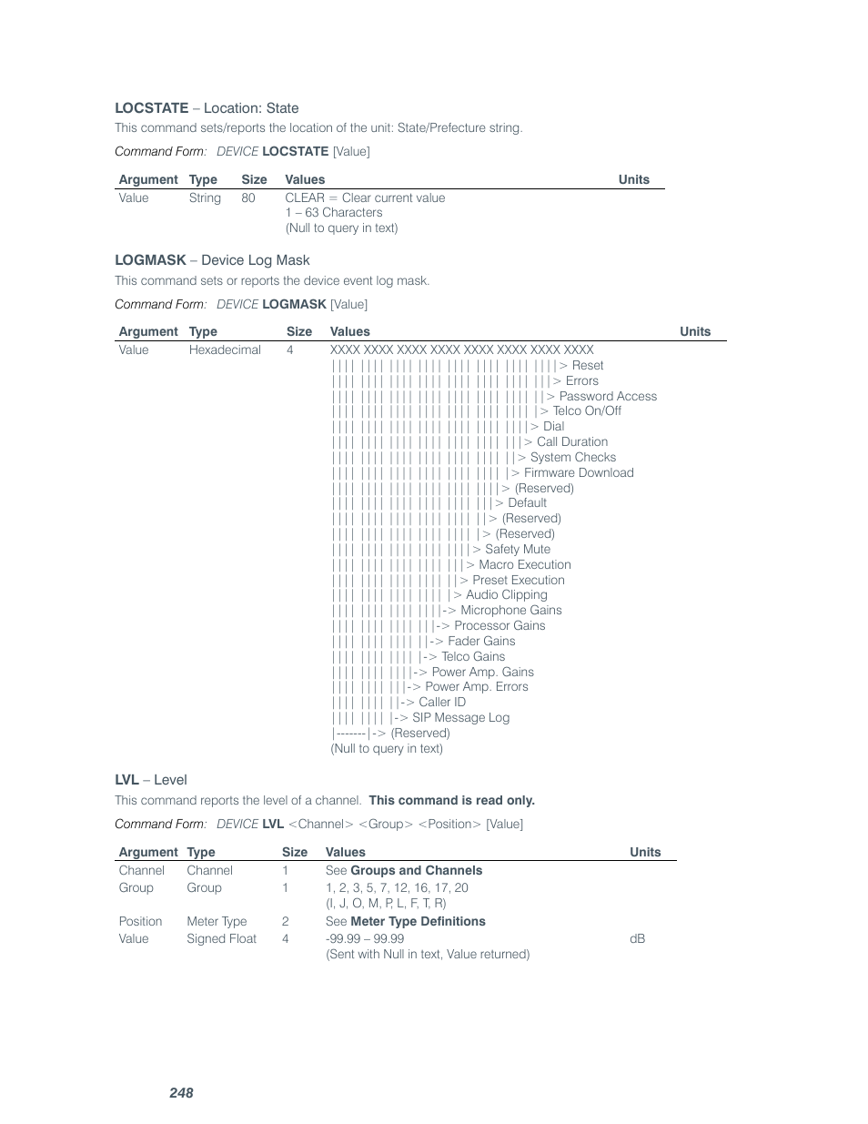 ClearOne comm CONVERGE SR 1212 User Manual | Page 253 / 320