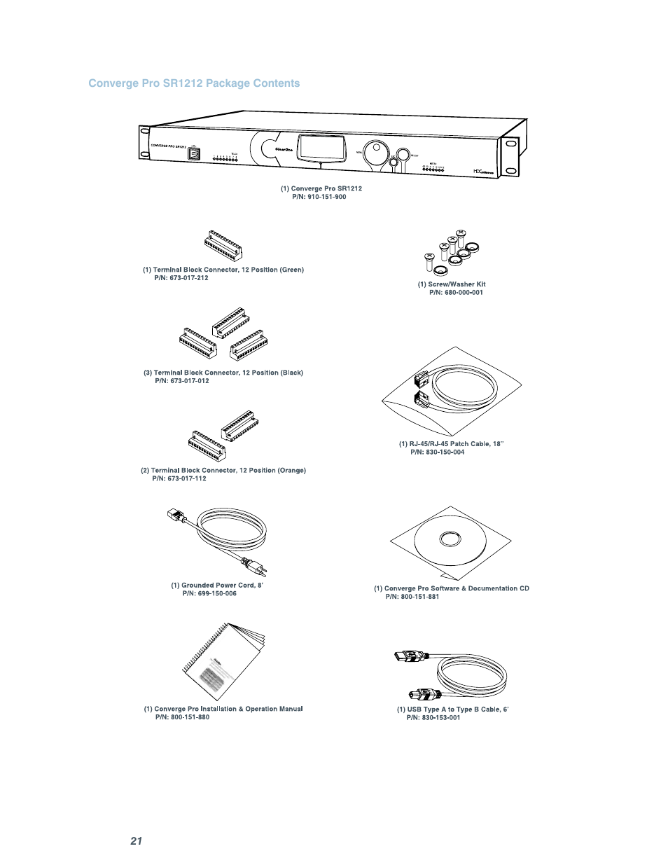 ClearOne comm CONVERGE SR 1212 User Manual | Page 26 / 320