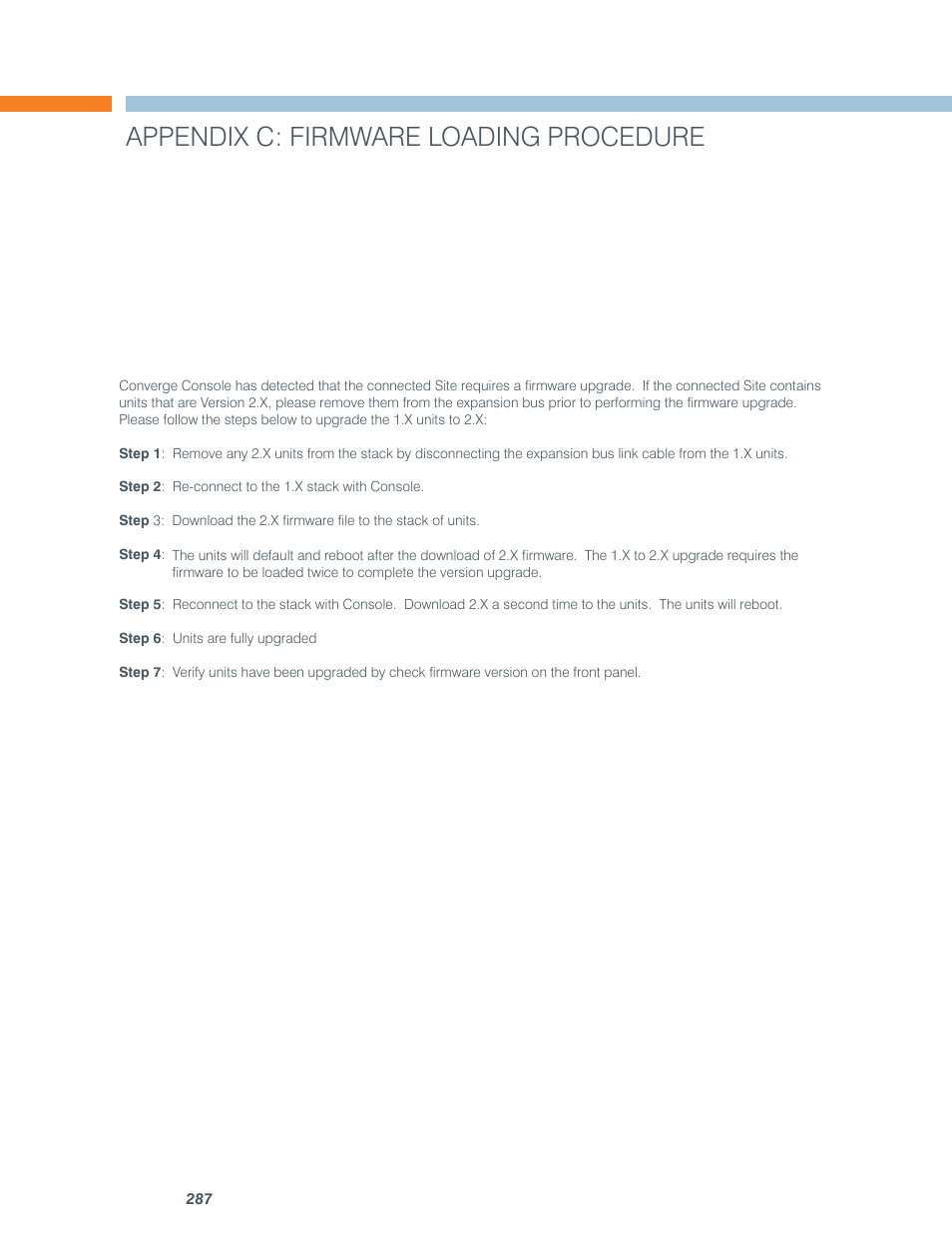 Appendix c: firmware loading procedure | ClearOne comm CONVERGE SR 1212 User Manual | Page 292 / 320