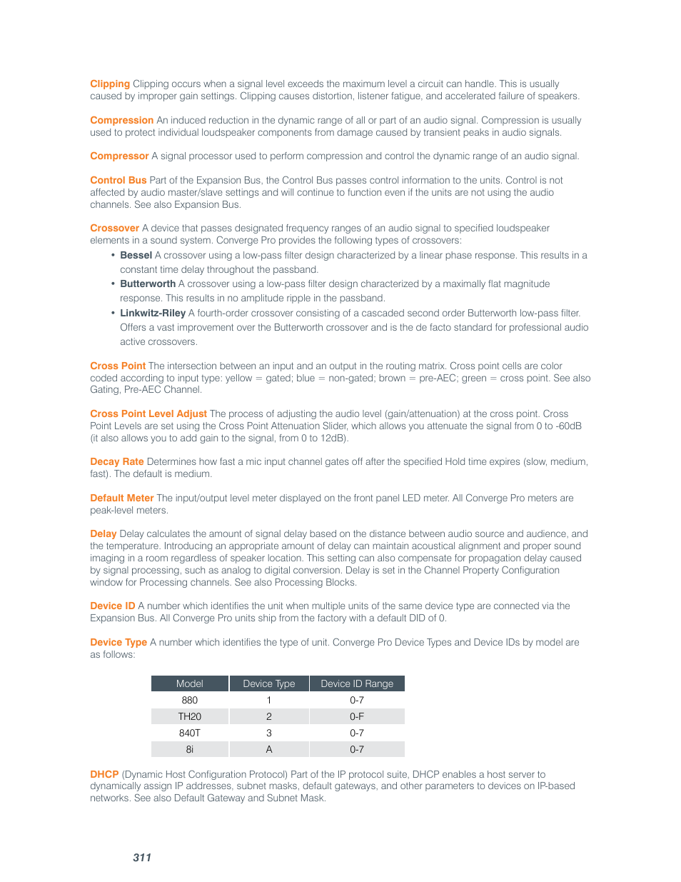 ClearOne comm CONVERGE SR 1212 User Manual | Page 316 / 320