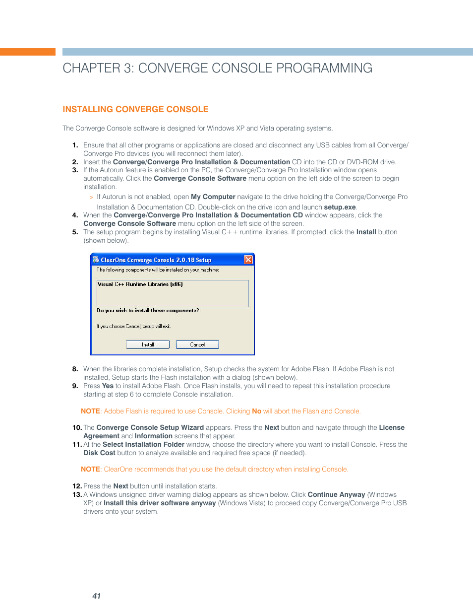 Chapter 3: converge console programming | ClearOne comm CONVERGE SR 1212 User Manual | Page 46 / 320