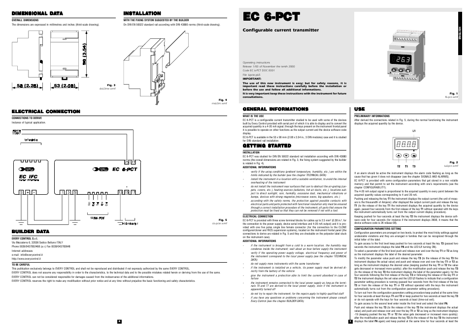 EVCO EC6PCT User Manual | 2 pages