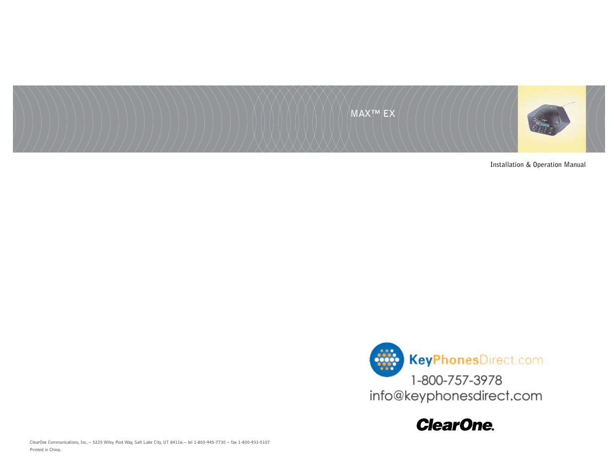 ClearOne comm MAXTM EX Telephone User Manual | 10 pages