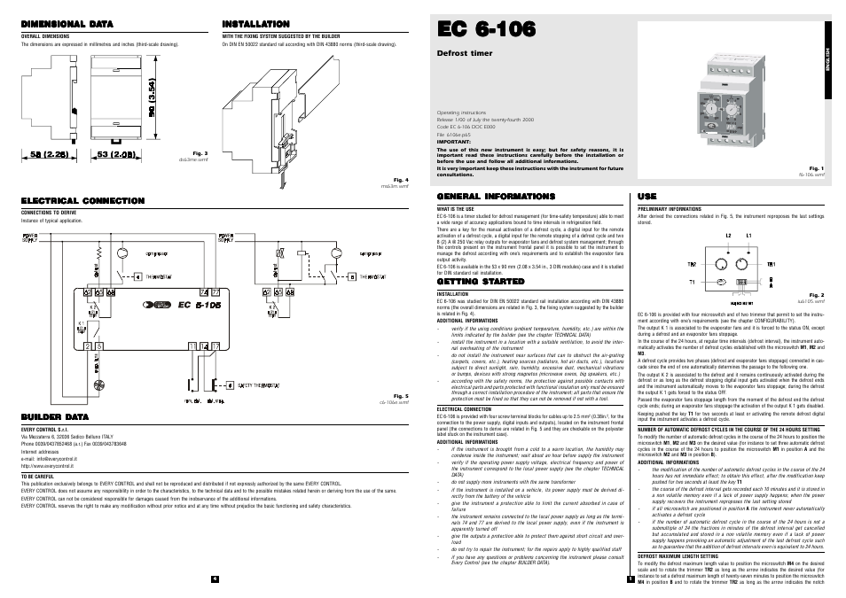 EVCO EC6106 User Manual | 2 pages