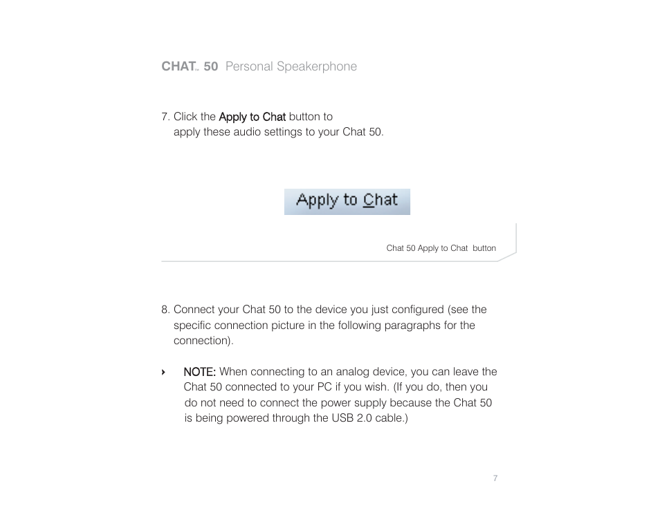 ClearOne comm Chat 50 User Manual | Page 8 / 17