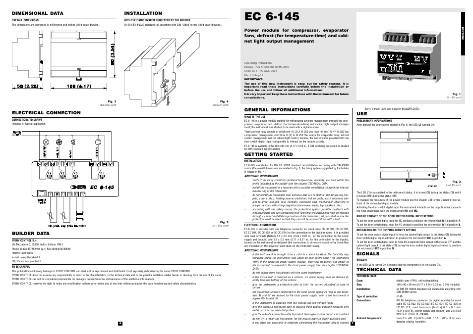 EVCO EC6145 User Manual | 2 pages