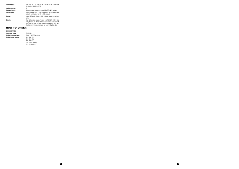 How to order | EVCO EC6145 User Manual | Page 2 / 2