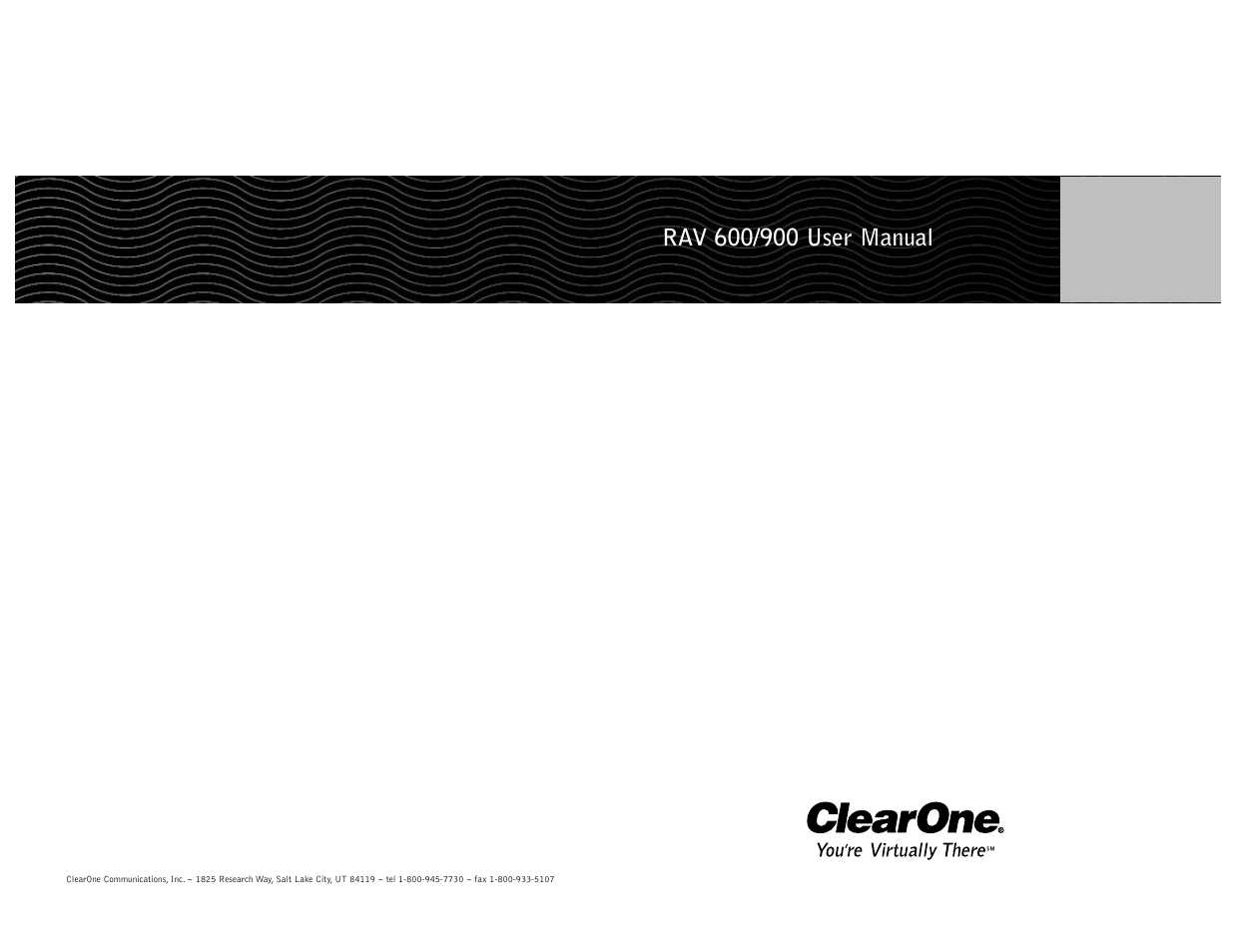 ClearOne comm ClearOne RAV 900 User Manual | 63 pages