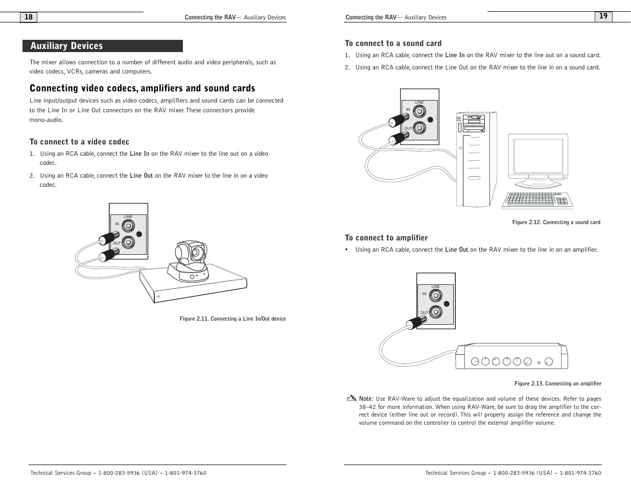 Auxiliary devices | ClearOne comm ClearOne RAV 900 User Manual | Page 12 / 63