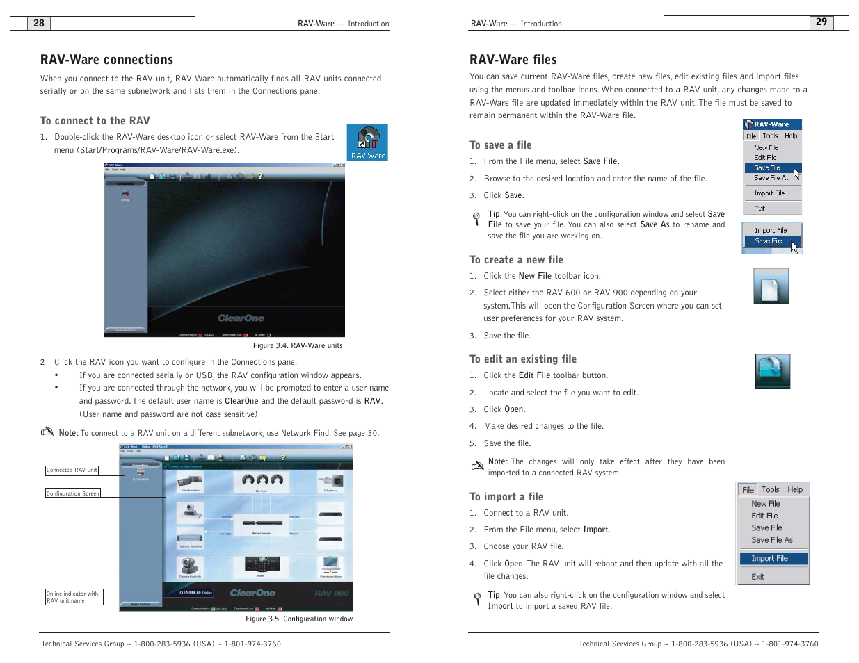 Rav-ware files, Rav-ware connections | ClearOne comm ClearOne RAV 900 User Manual | Page 17 / 63