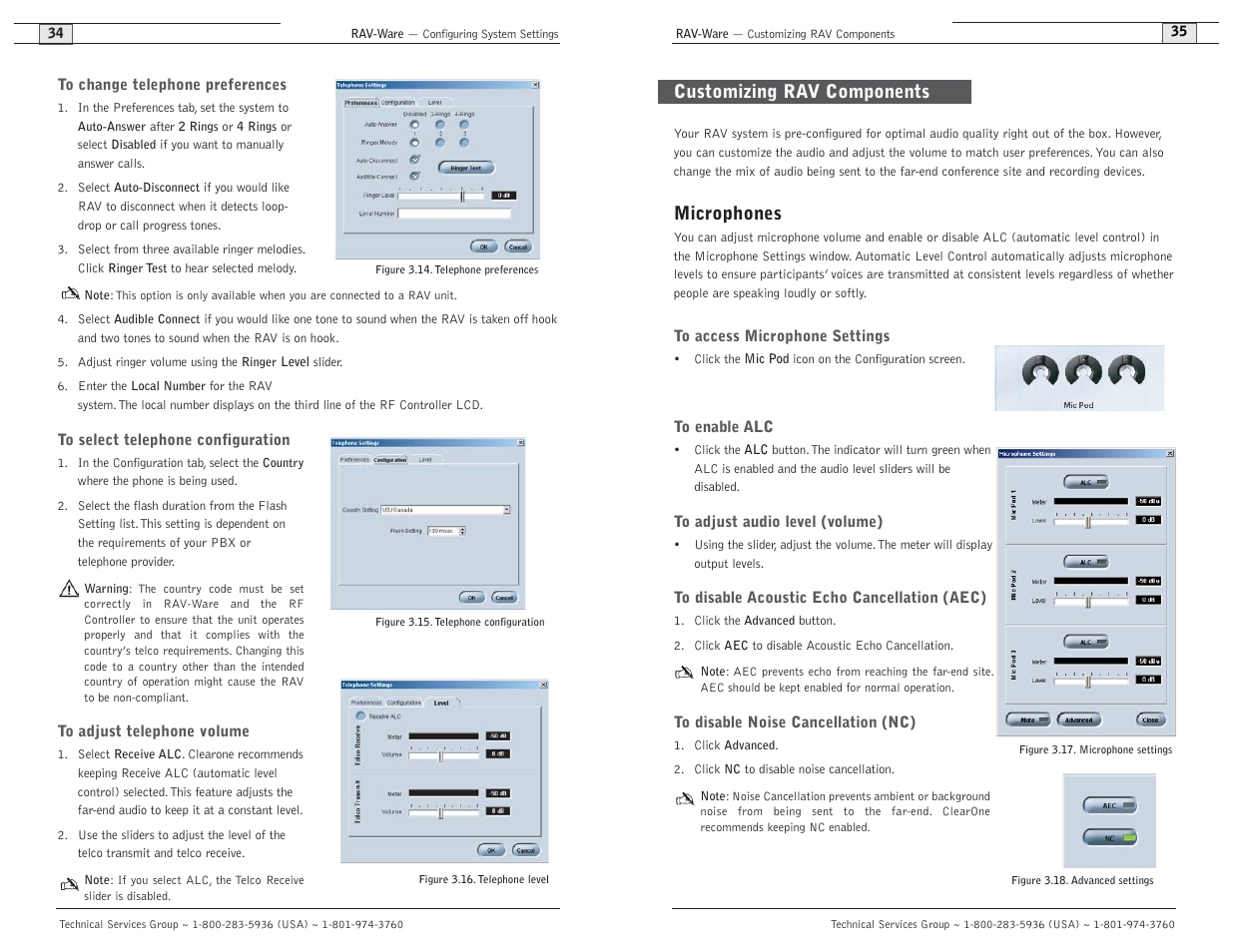 Microphones, Customizing rav components | ClearOne comm ClearOne RAV 900 User Manual | Page 20 / 63