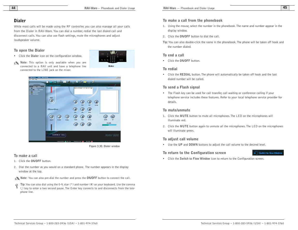 Dialer | ClearOne comm ClearOne RAV 900 User Manual | Page 25 / 63