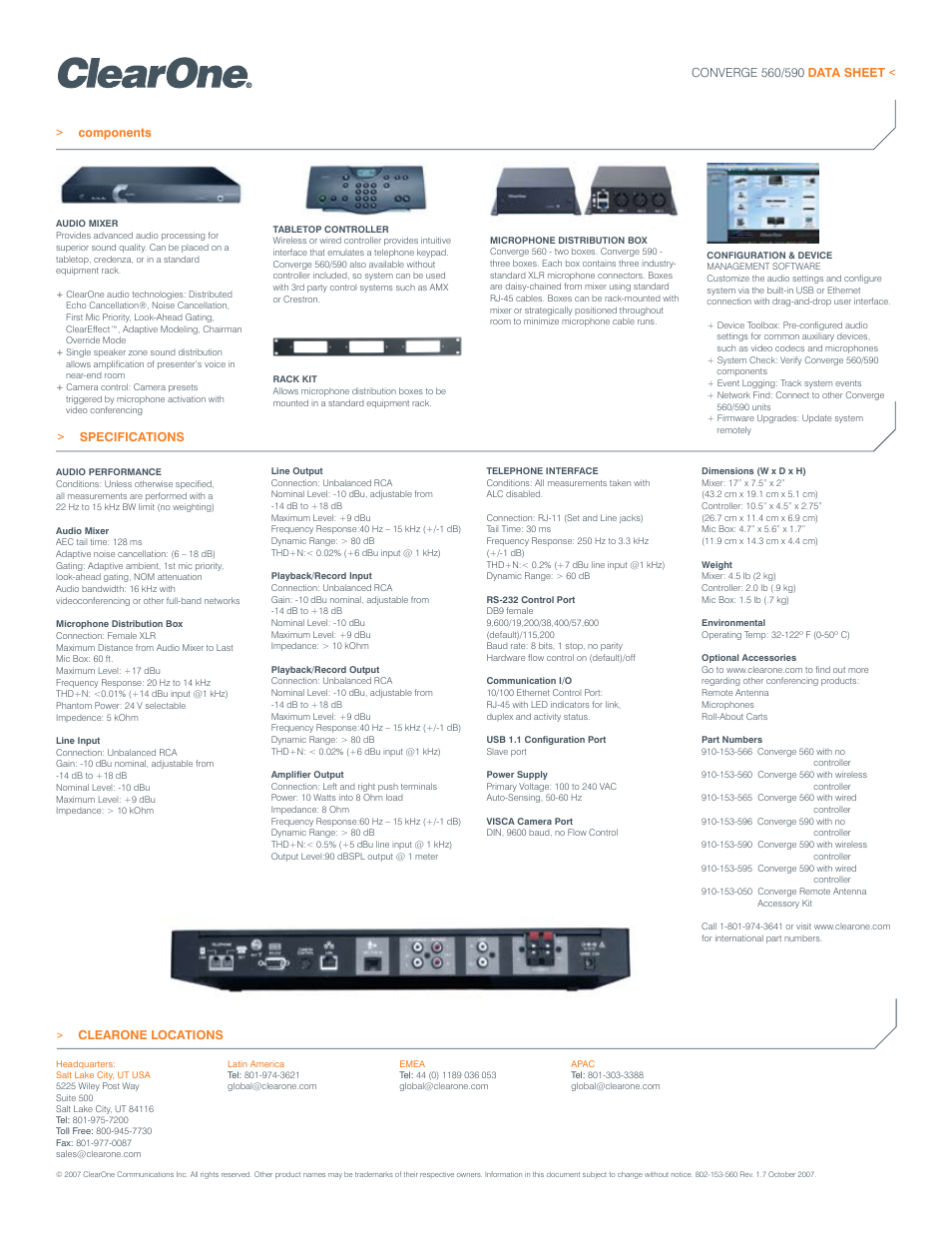 ClearOne comm Converge 560 User Manual | Page 2 / 2