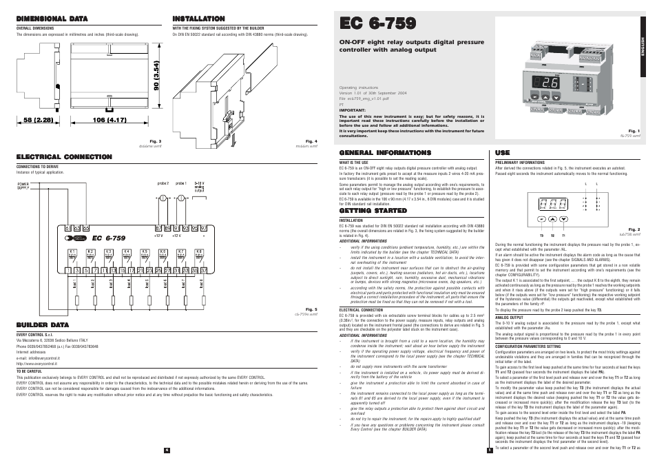 EVCO EC6759 User Manual | 2 pages