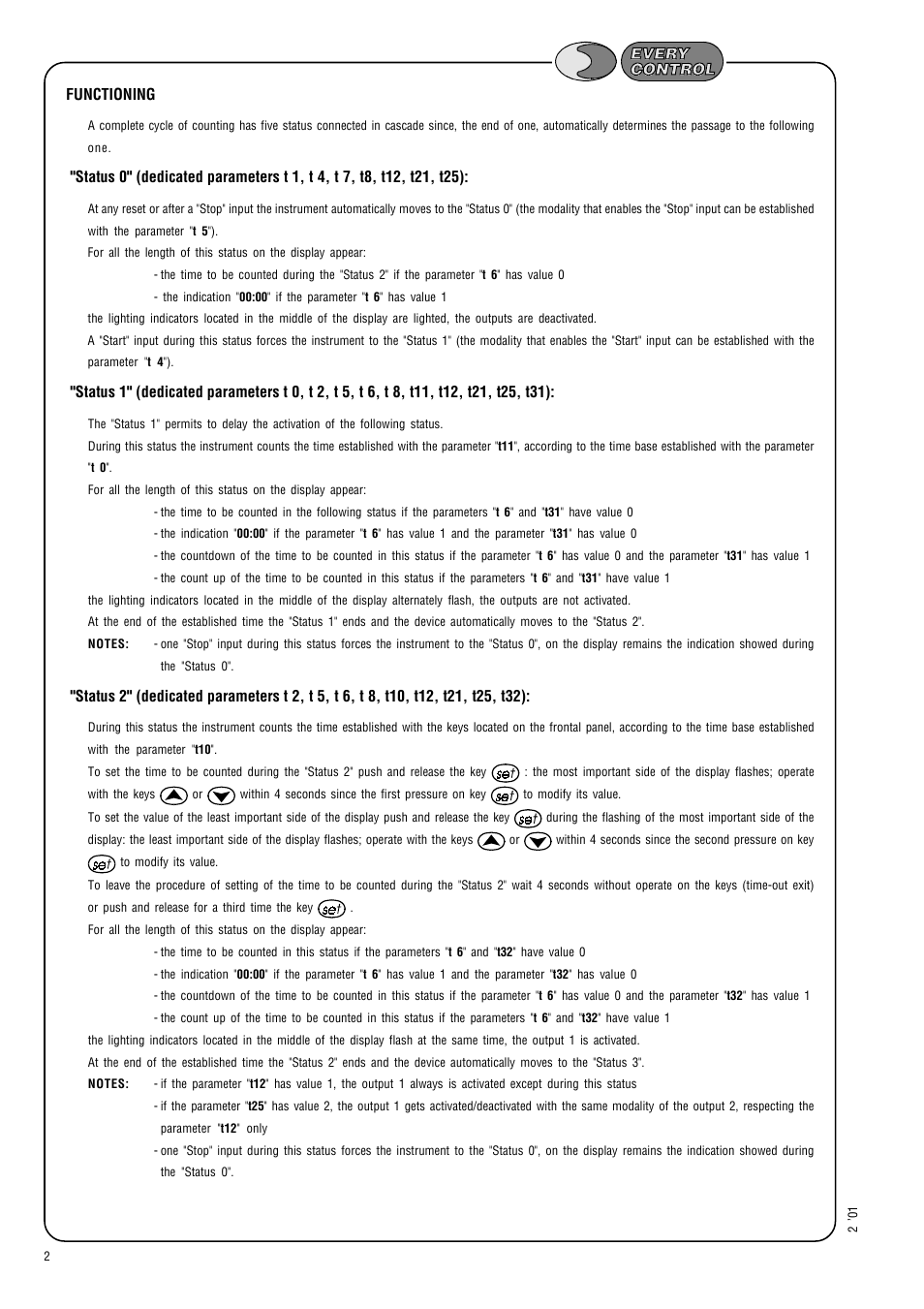 Functioning | EVCO EC7102 User Manual | Page 2 / 6