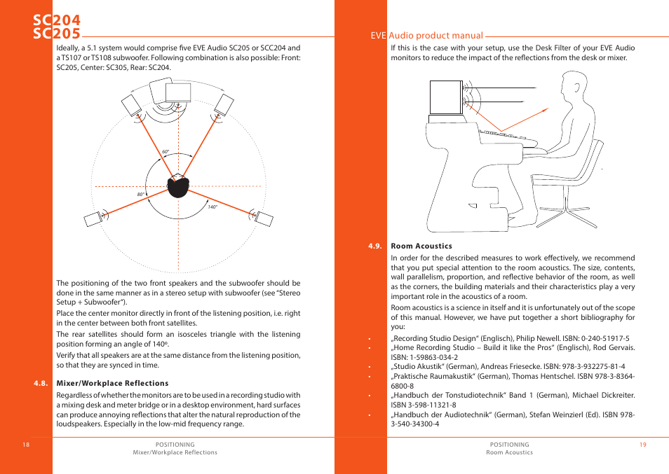 Mixer/workplace reflections, Room acoustics | EVE audio SC205 - User manual User Manual | Page 10 / 13