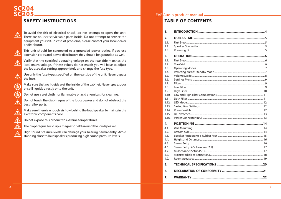 EVE audio SC205 - User manual User Manual | Page 2 / 13