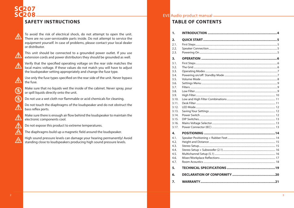 EVE audio SC208 - User manual User Manual | Page 2 / 13