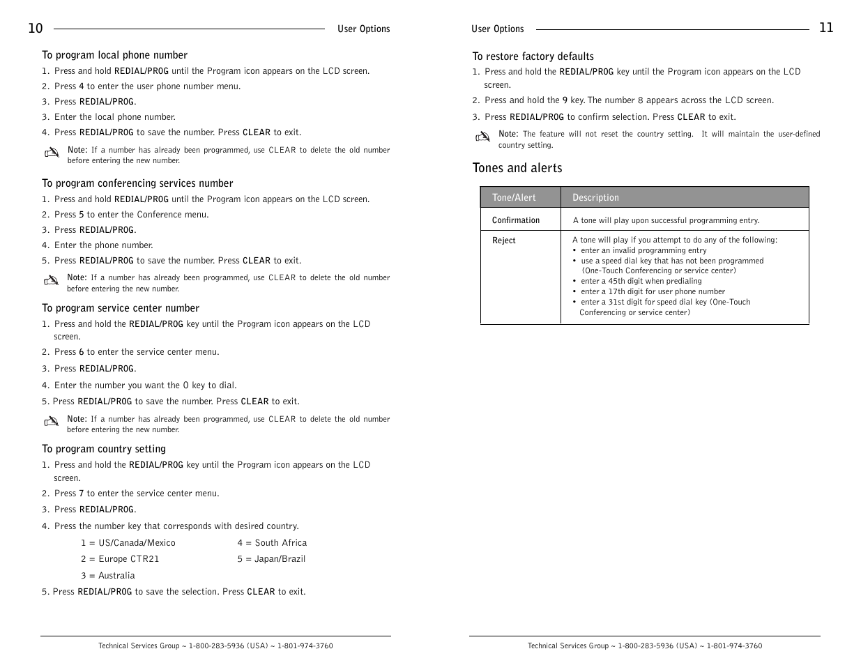 Tones and alerts | ClearOne comm MaxTM EX User Manual | Page 7 / 10
