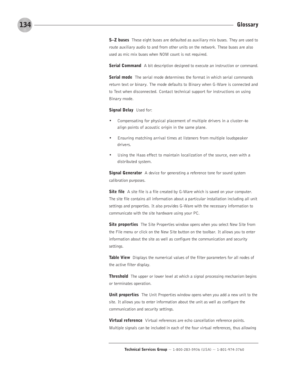 Glossary | ClearOne comm PSR1212 User Manual | Page 140 / 145