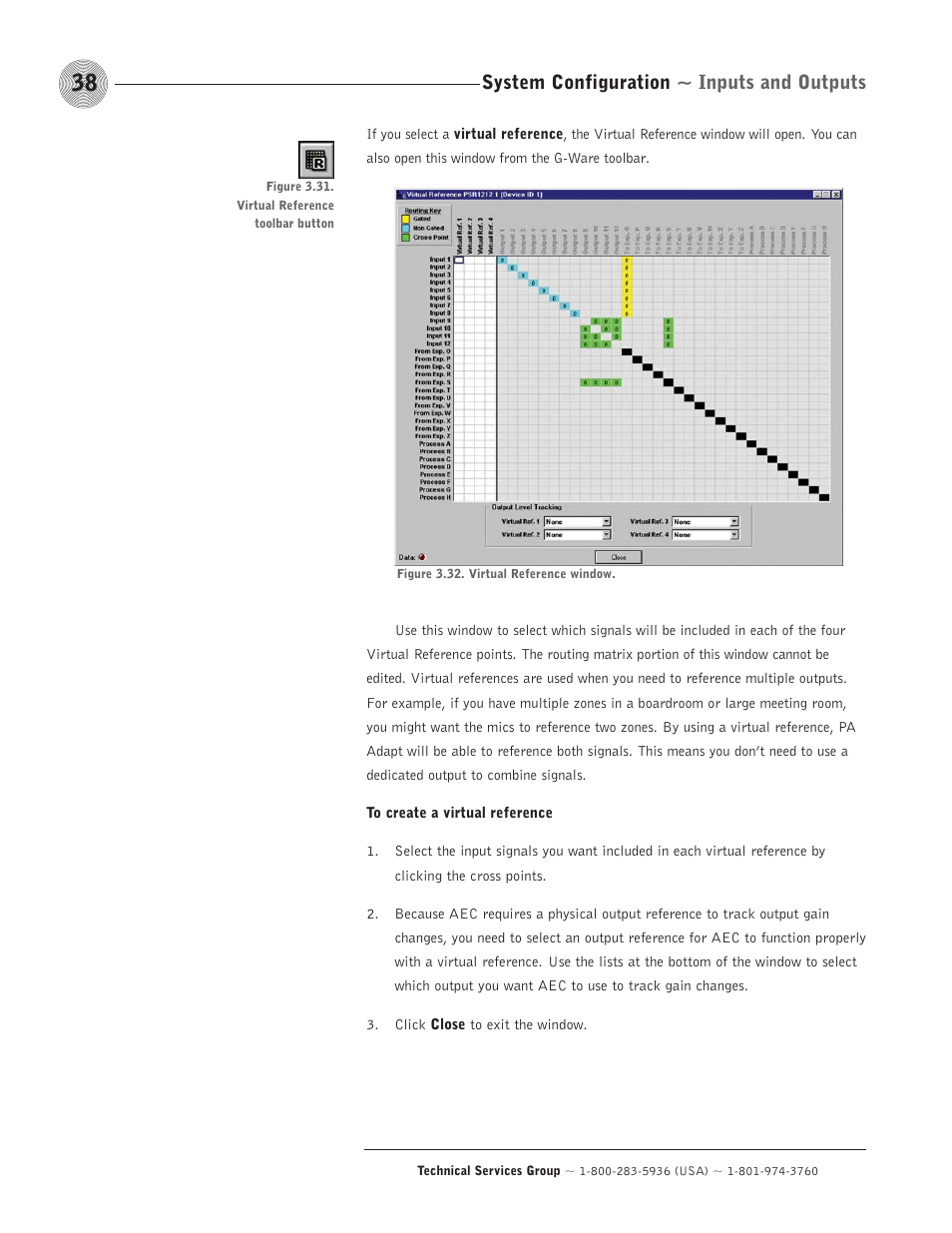 System configuration ~ inputs and outputs | ClearOne comm PSR1212 User Manual | Page 44 / 145