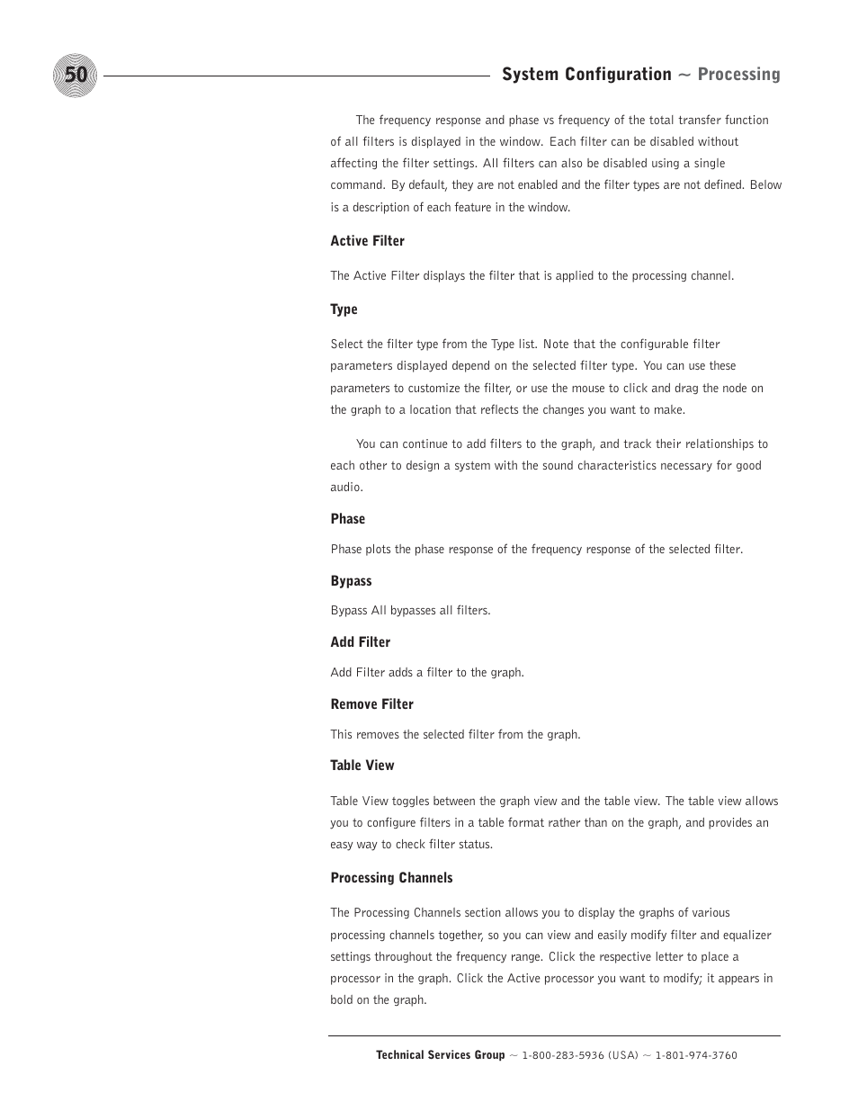 System configuration ~ processing | ClearOne comm PSR1212 User Manual | Page 56 / 145