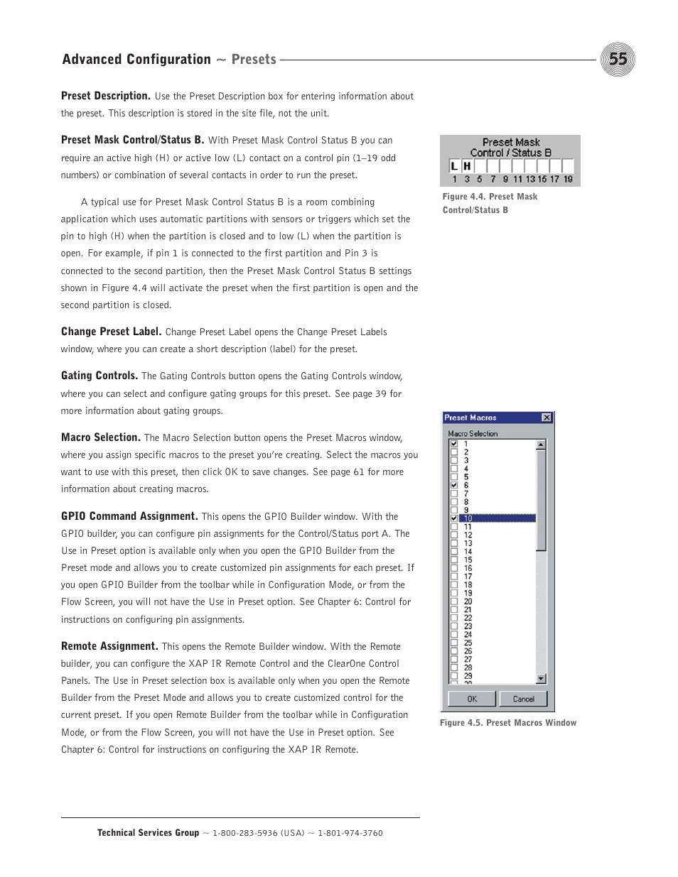 Advanced configuration ~ presets | ClearOne comm PSR1212 User Manual | Page 61 / 145