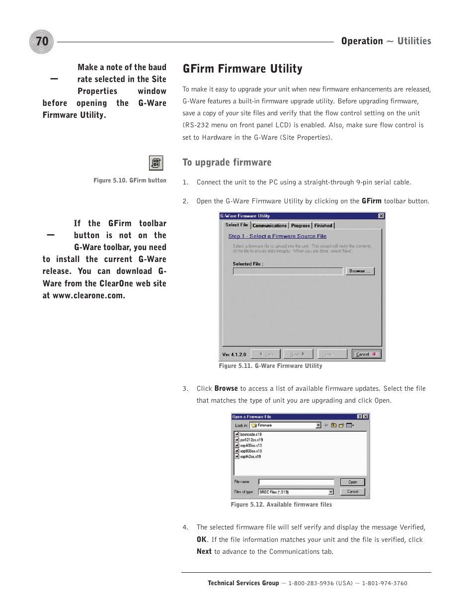 Gfirm firmware utility | ClearOne comm PSR1212 User Manual | Page 76 / 145