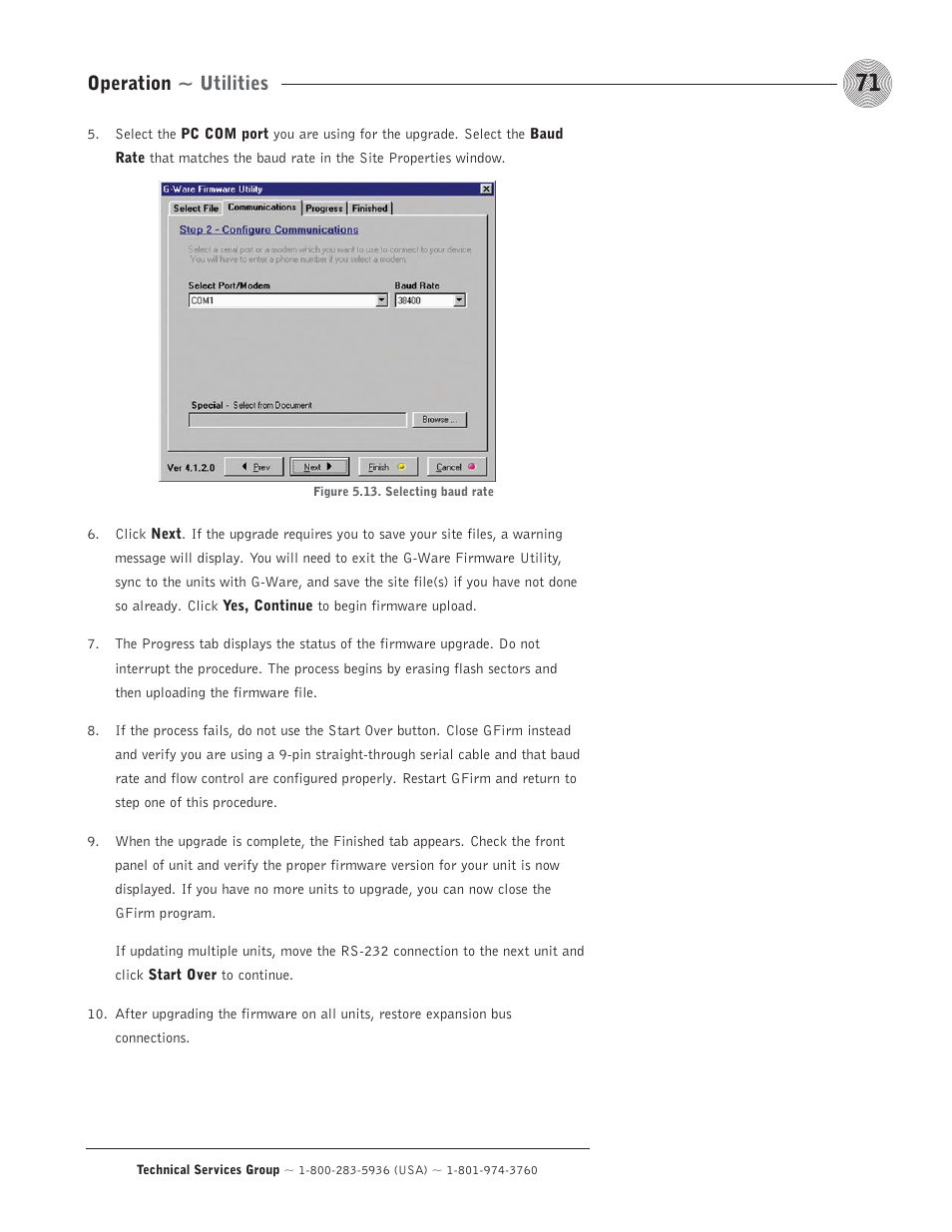 Operation ~ utilities | ClearOne comm PSR1212 User Manual | Page 77 / 145