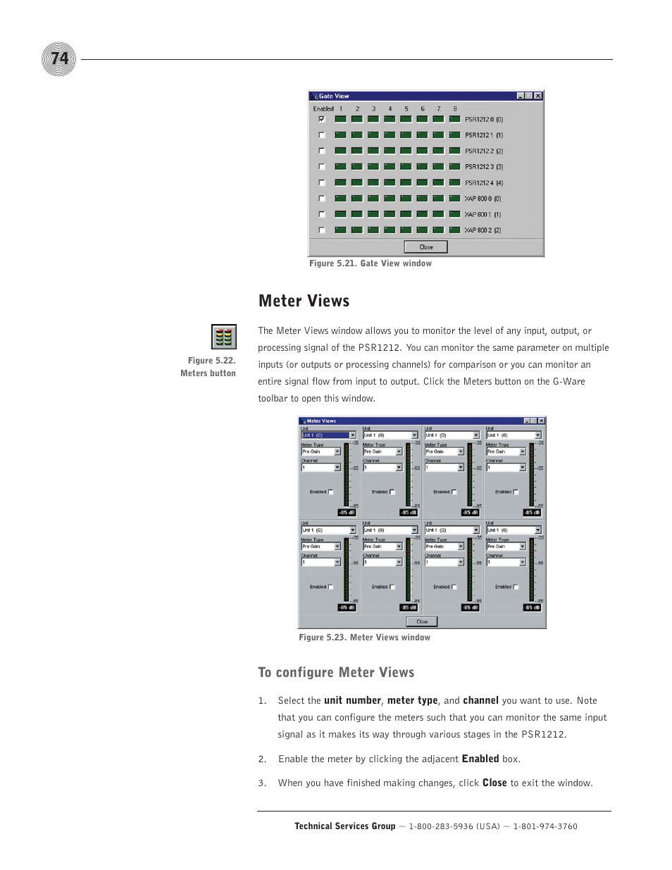 Meter views | ClearOne comm PSR1212 User Manual | Page 80 / 145