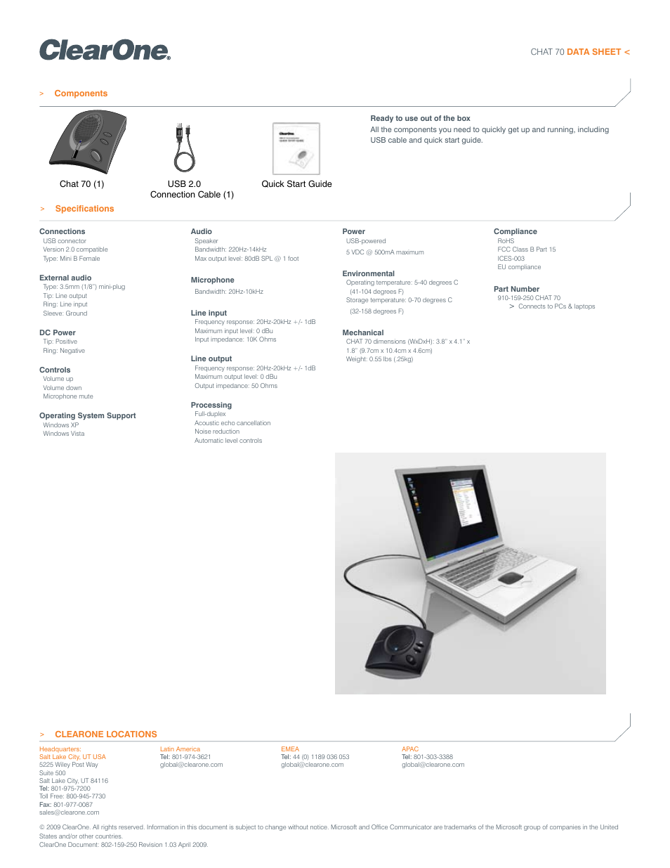 ClearOne comm CHAT 70 User Manual | Page 2 / 2