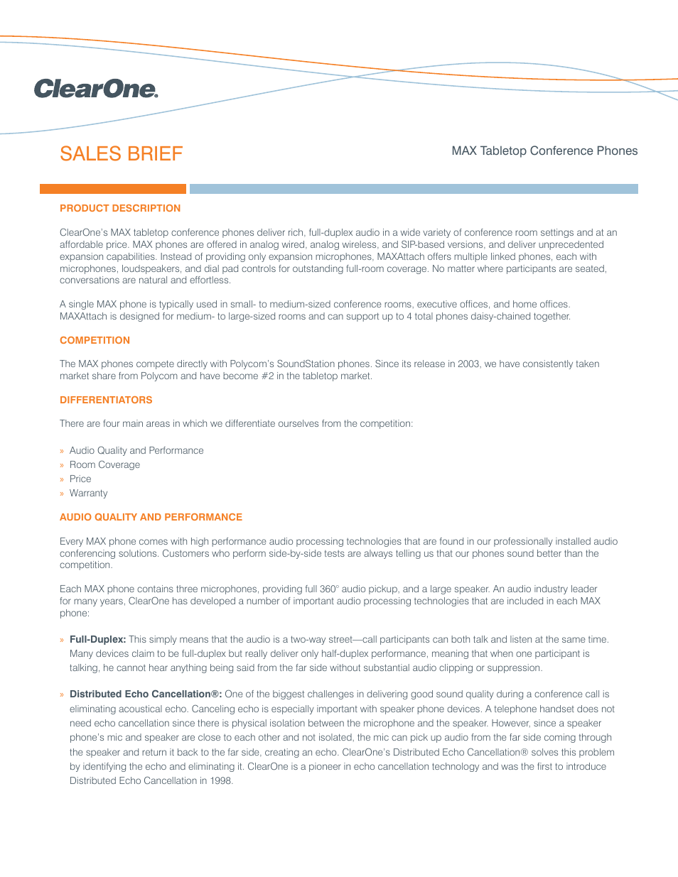 ClearOne comm Tabletop Conference Phones User Manual | 3 pages