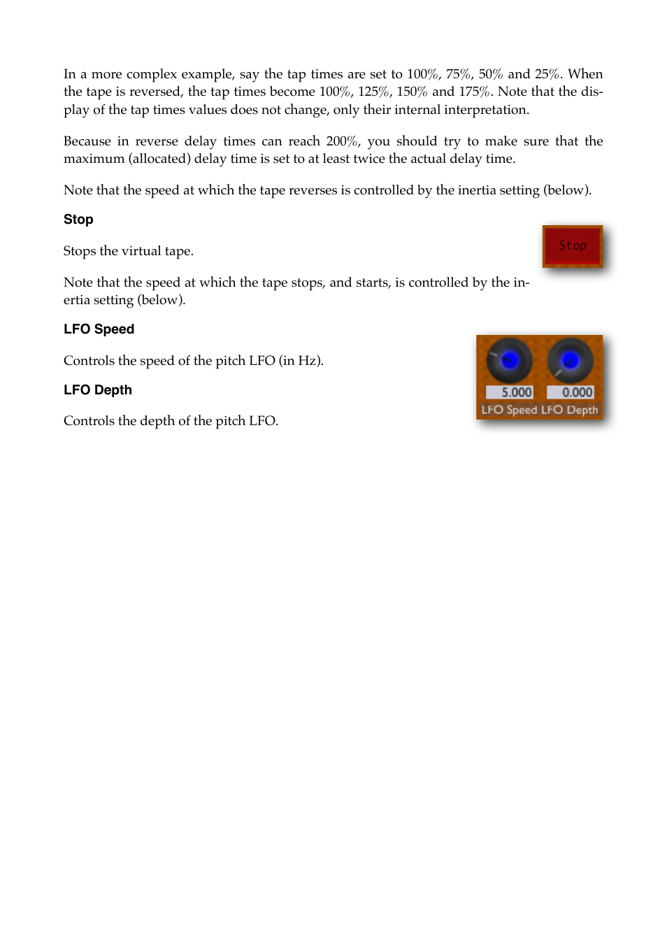 Stop, Lfo speed, Lfo depth | Expert Sleepers Augustus Loop v2.4.1 User Manual | Page 25 / 78