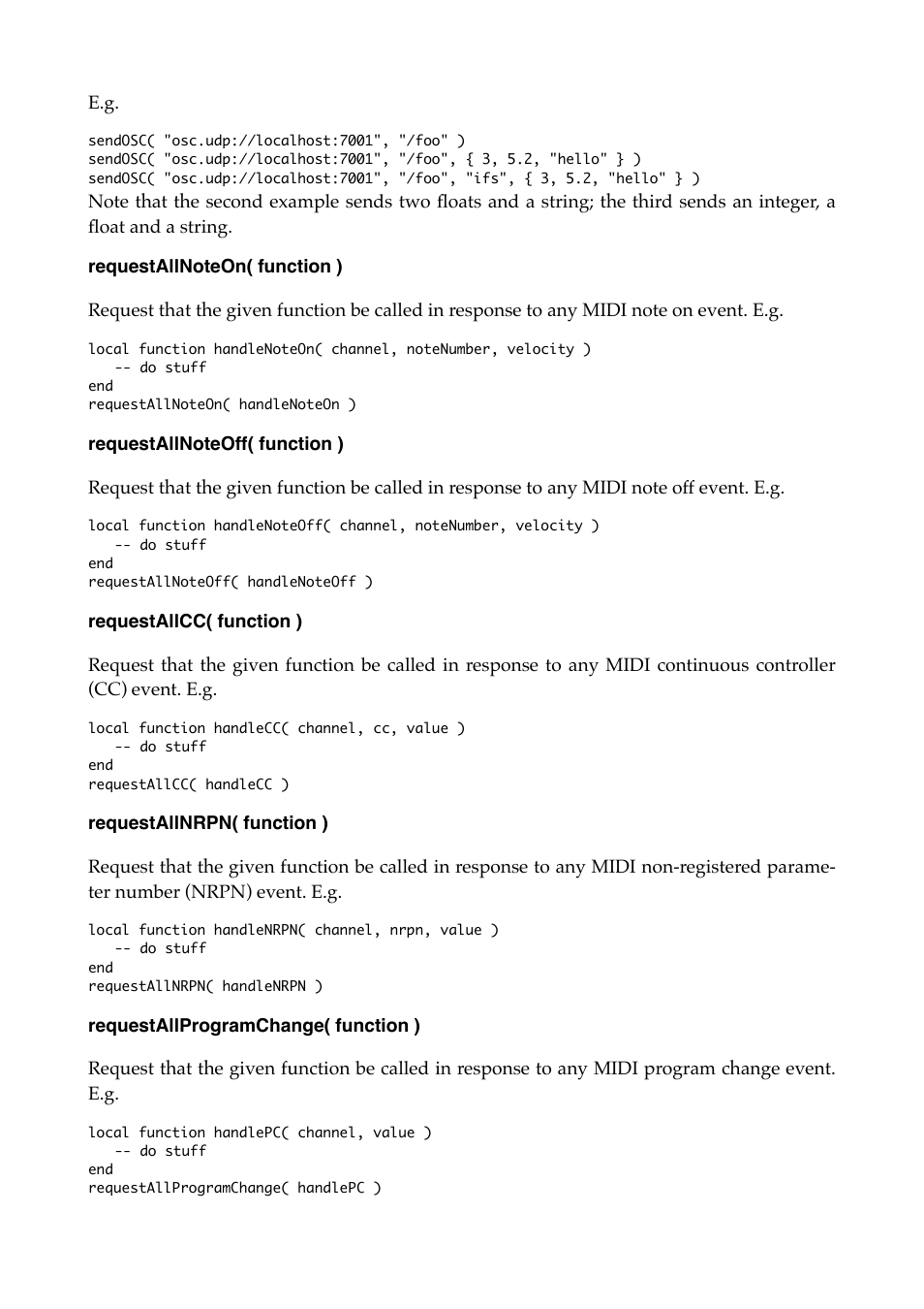 Requestallnoteon( function ), Requestallnoteoff( function ), Requestallcc( function ) | Requestallnrpn( function ), Requestallprogramchange( function ) | Expert Sleepers Augustus Loop v2.4.1 User Manual | Page 62 / 78