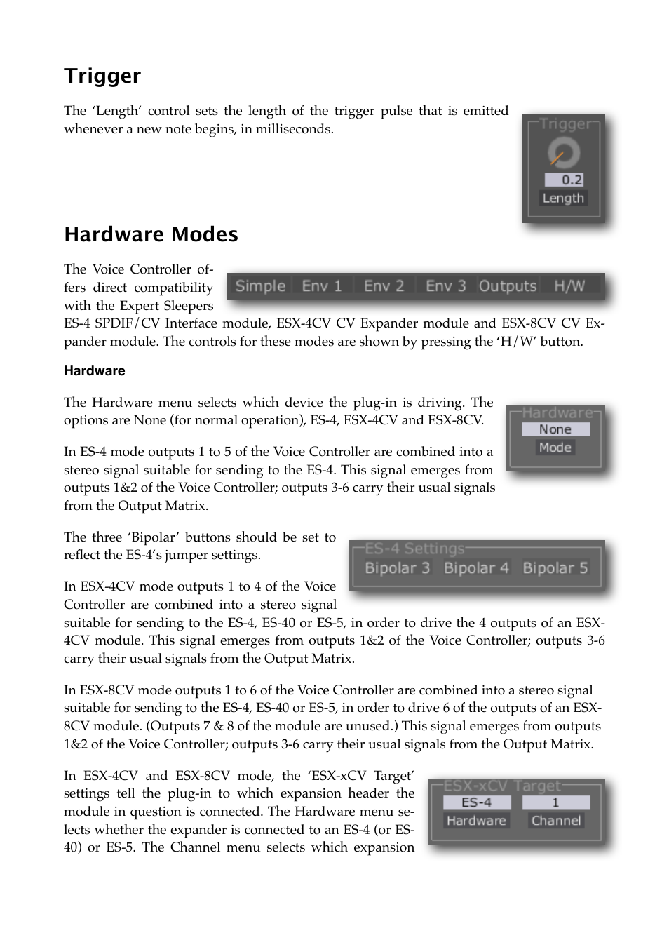 Trigger, Hardware modes, Hardware | Expert Sleepers Silent Way v2.4.3 User Manual | Page 106 / 123