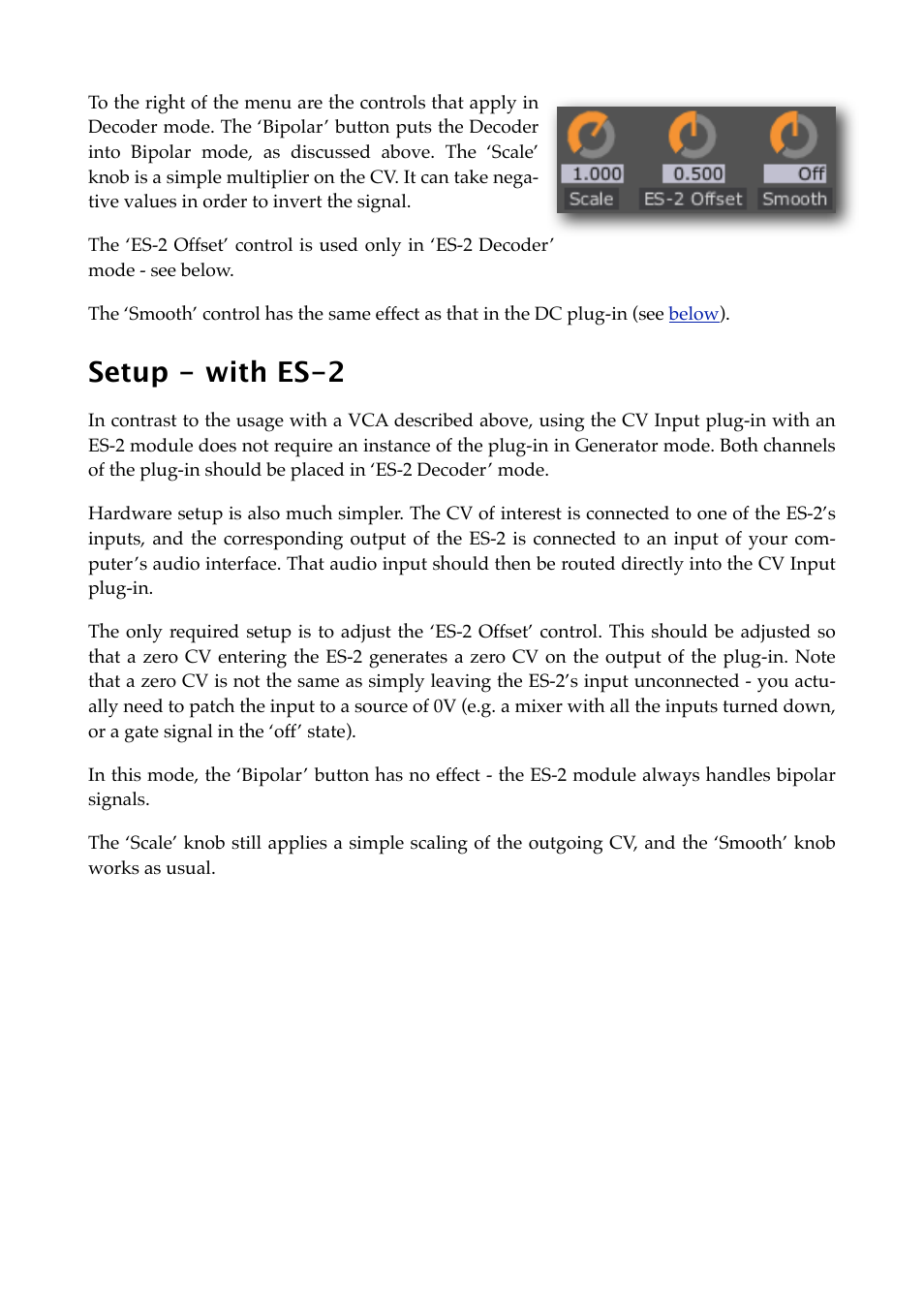 Setup - with es-2 | Expert Sleepers Silent Way v2.4.3 User Manual | Page 28 / 123