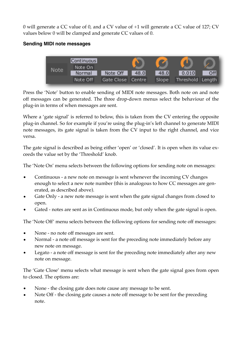 Sending midi note messages | Expert Sleepers Silent Way v2.4.3 User Manual | Page 32 / 123