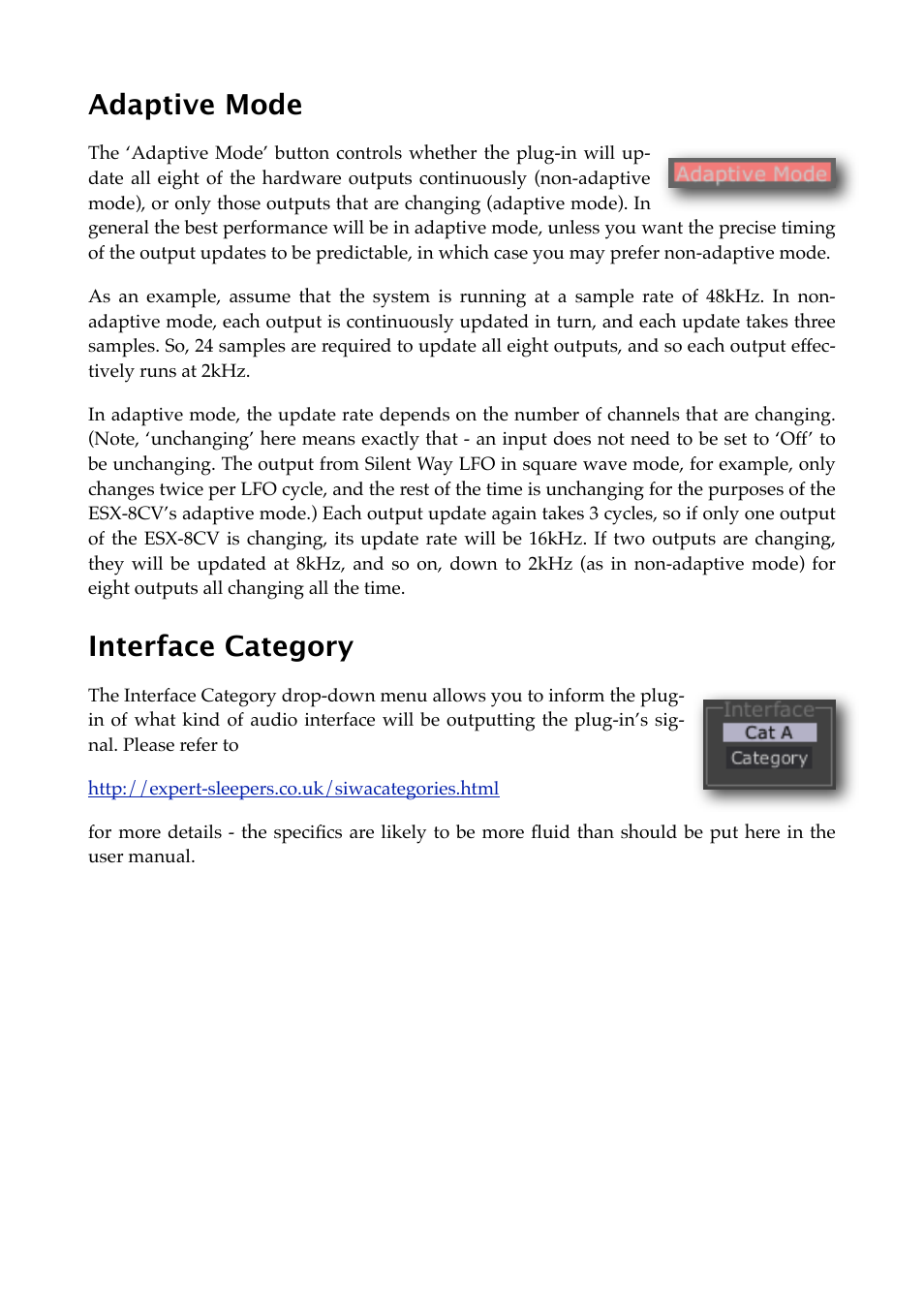 Adaptive mode, Interface category | Expert Sleepers Silent Way v2.4.3 User Manual | Page 53 / 123