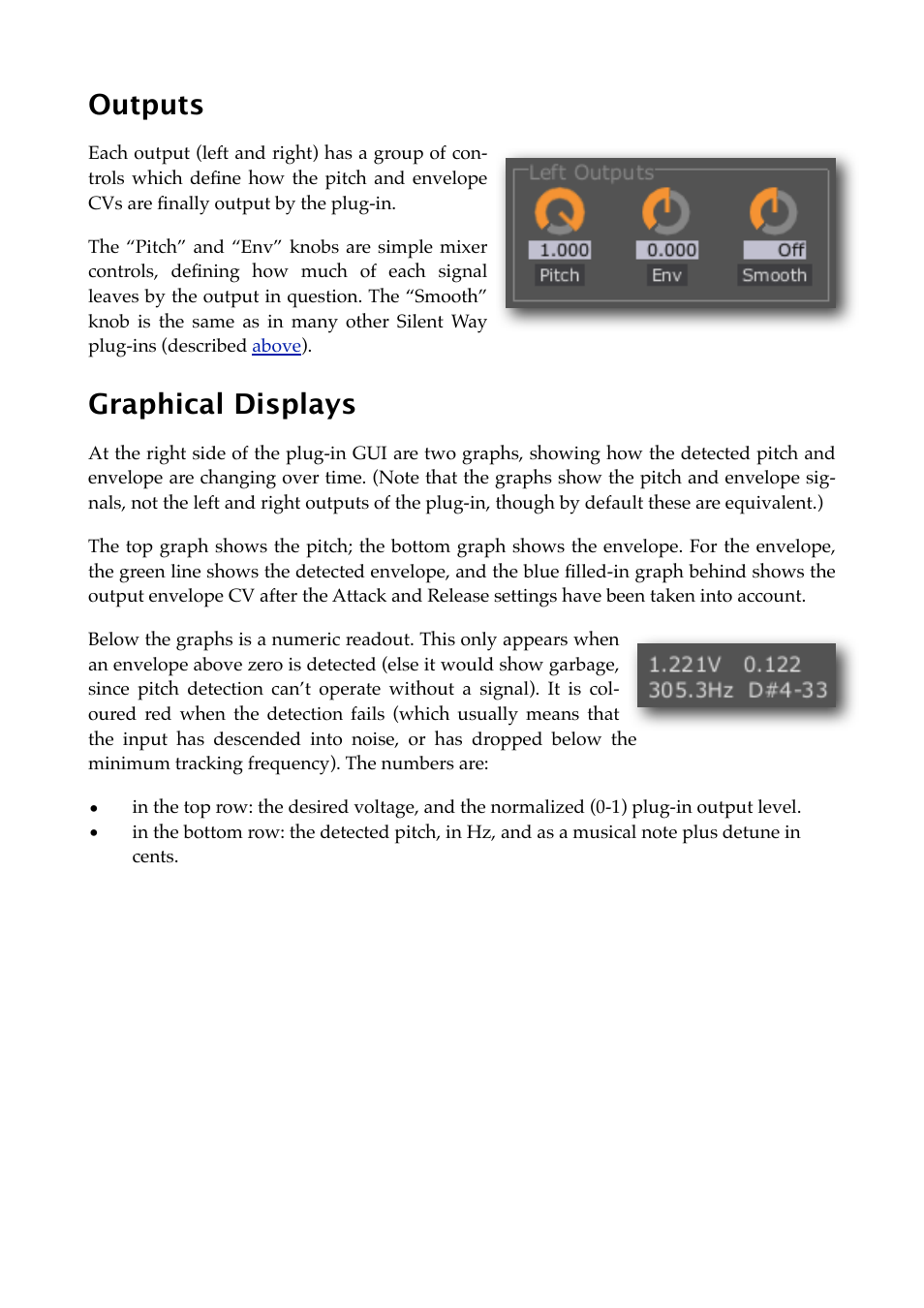 Outputs, Graphical displays | Expert Sleepers Silent Way v2.4.3 User Manual | Page 57 / 123