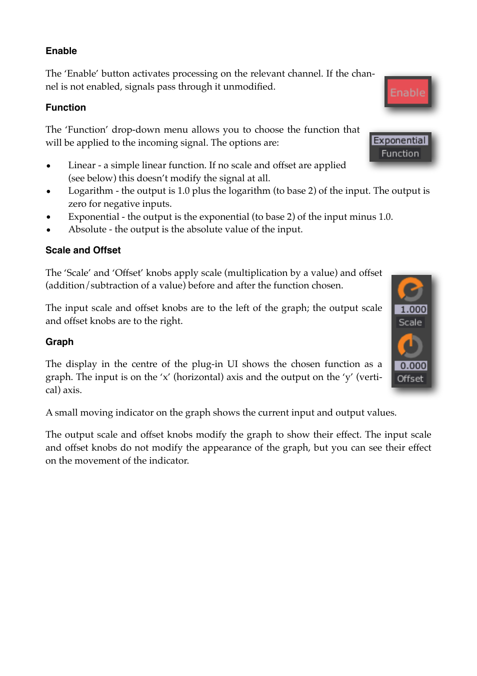 Enable, Function, Scale and offset | Graph | Expert Sleepers Silent Way v2.4.3 User Manual | Page 59 / 123