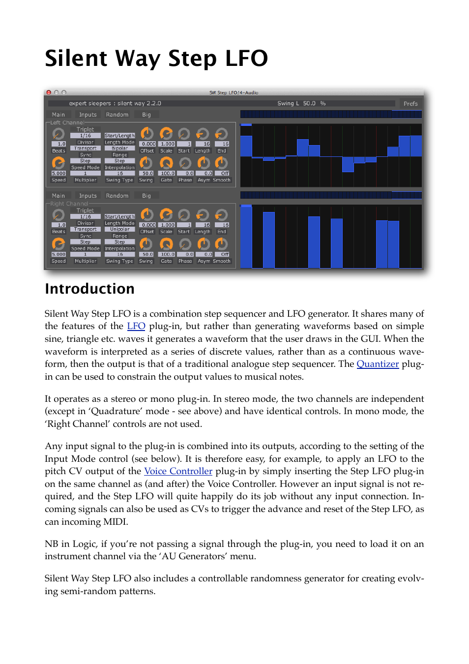 Silent way step lfo, Introduction, Step lfo | Expert Sleepers Silent Way v2.4.3 User Manual | Page 80 / 123