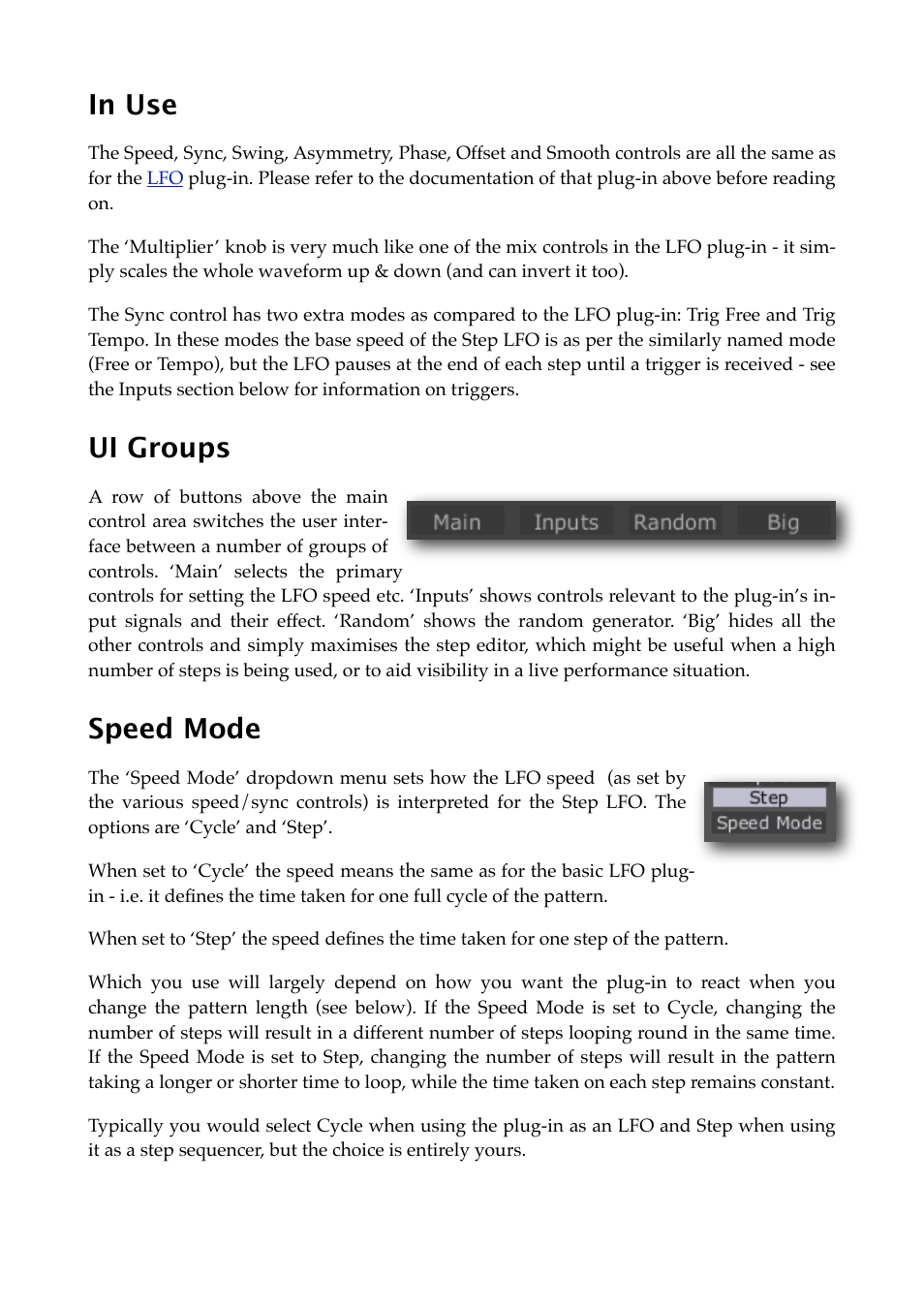 In use, Ui groups, Speed mode | Expert Sleepers Silent Way v2.4.3 User Manual | Page 81 / 123