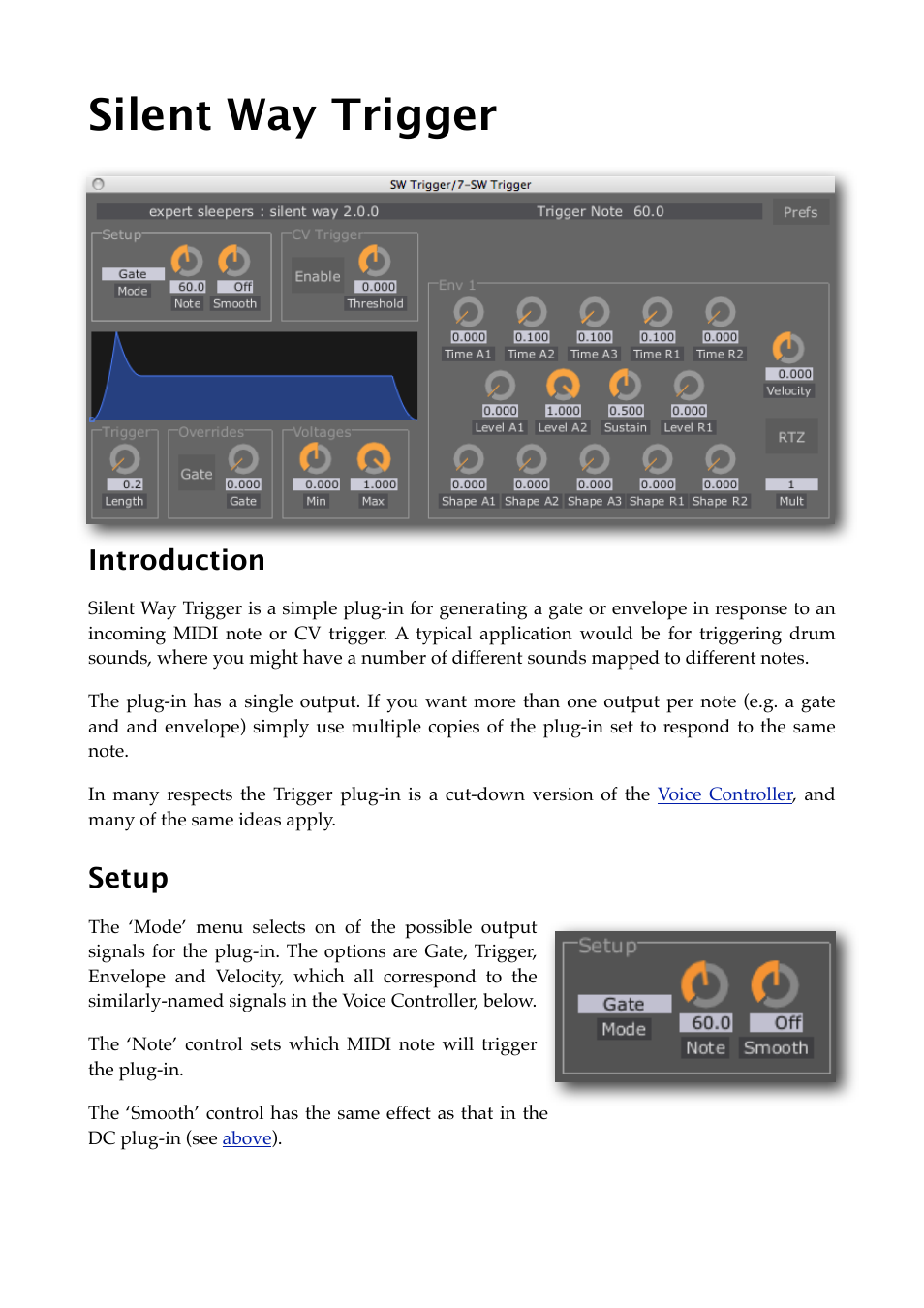 Silent way trigger, Introduction, Setup | Trigger | Expert Sleepers Silent Way v2.4.3 User Manual | Page 92 / 123