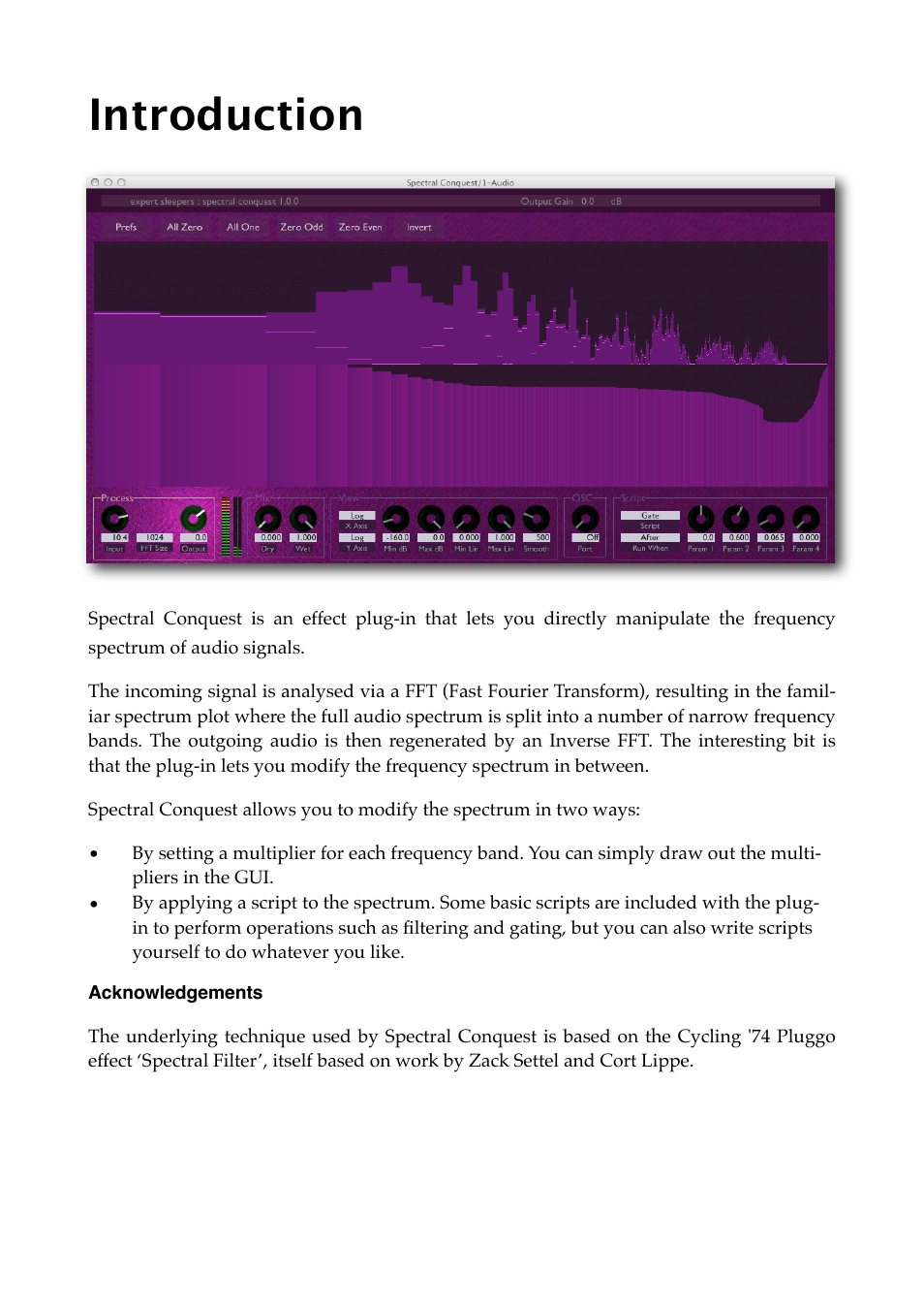 Introduction, Acknowledgements | Expert Sleepers Spectral Conquest v1.0.0 User Manual | Page 6 / 25