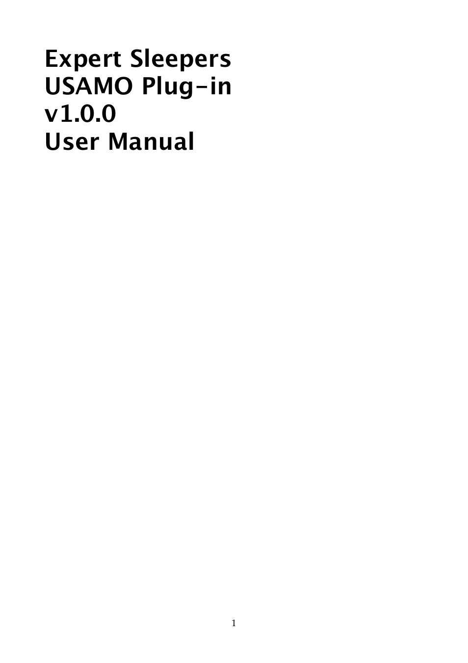 Expert Sleepers USAMO v1.0.0 User Manual | 19 pages