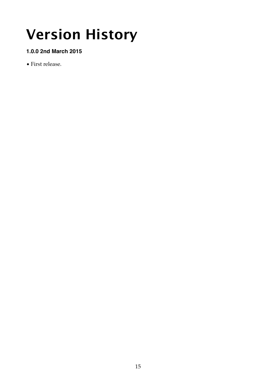 Version history | Expert Sleepers USAMO v1.0.0 User Manual | Page 15 / 19