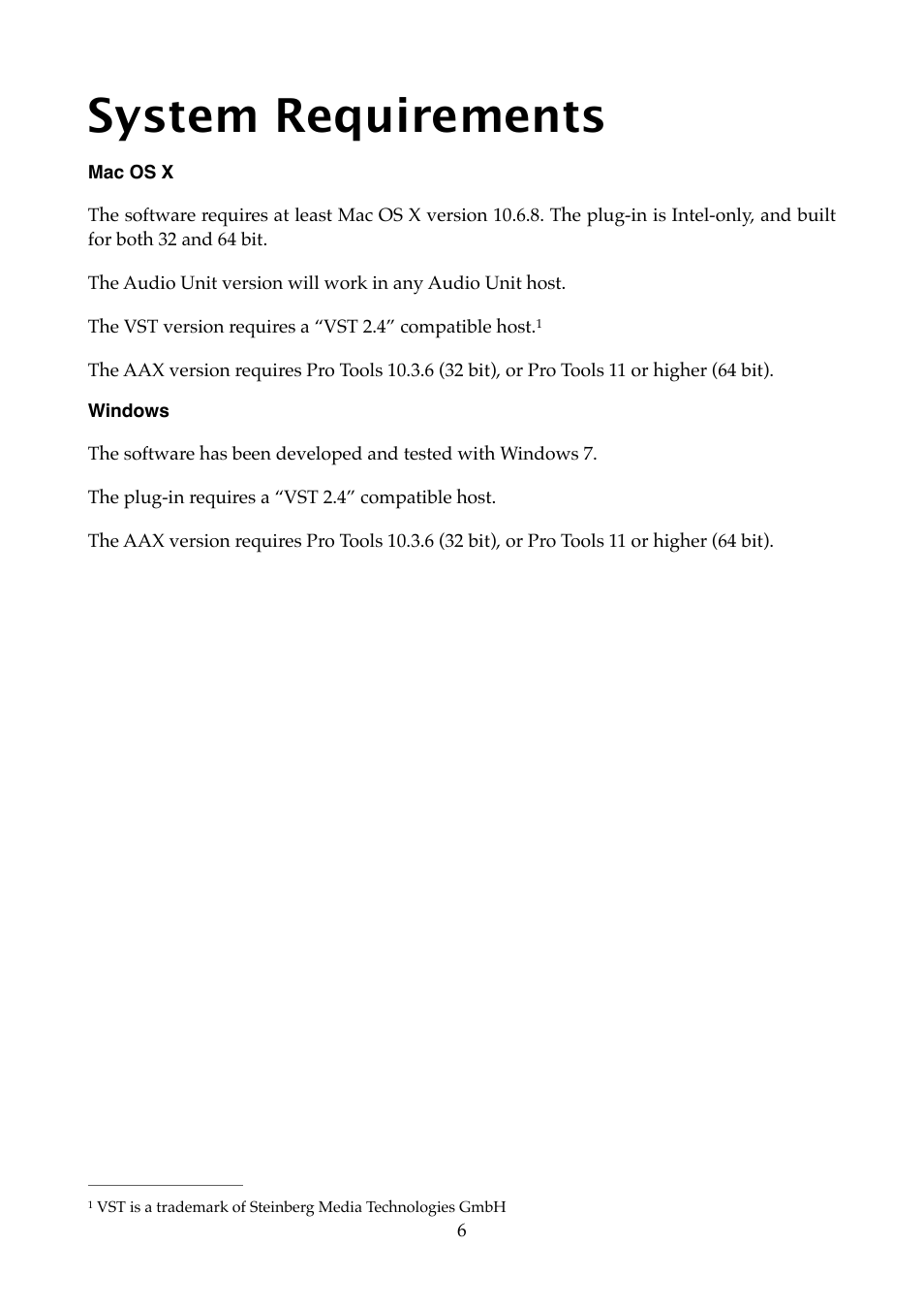 System requirements | Expert Sleepers USAMO v1.0.0 User Manual | Page 6 / 19